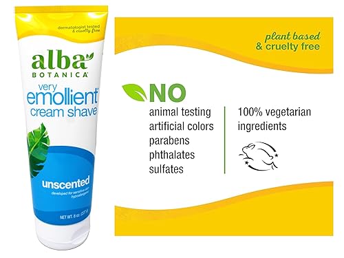 Miniatura 5 de Alba Botanica Crema de Afeitado Muy Emoliente Sin Cenar para Piel Sensible para Unisex 8 oz AL00342