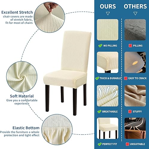 Miniatura 270 de Juego de 6 fundas elásticas para sillas de comedor, extraíbles y lavables, para sillas de comedor, hotel, ceremonia