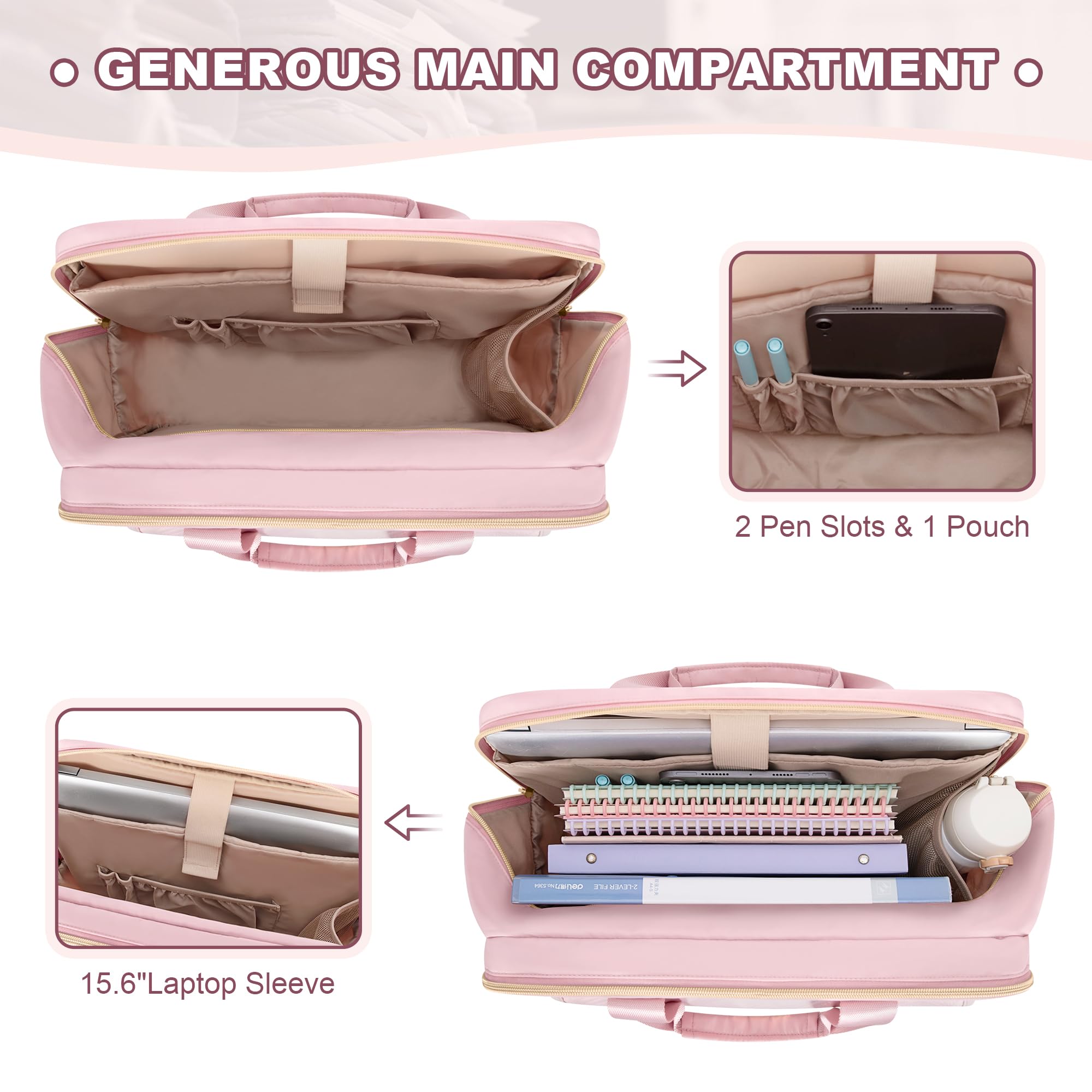 Borsa per Insegnanti con Organizer a Fisarmonica, Valigetta per Laptop da Donna, Ideale per Insegnanti, Tutor, Infermiere, Donne d'affari e Professionisti
