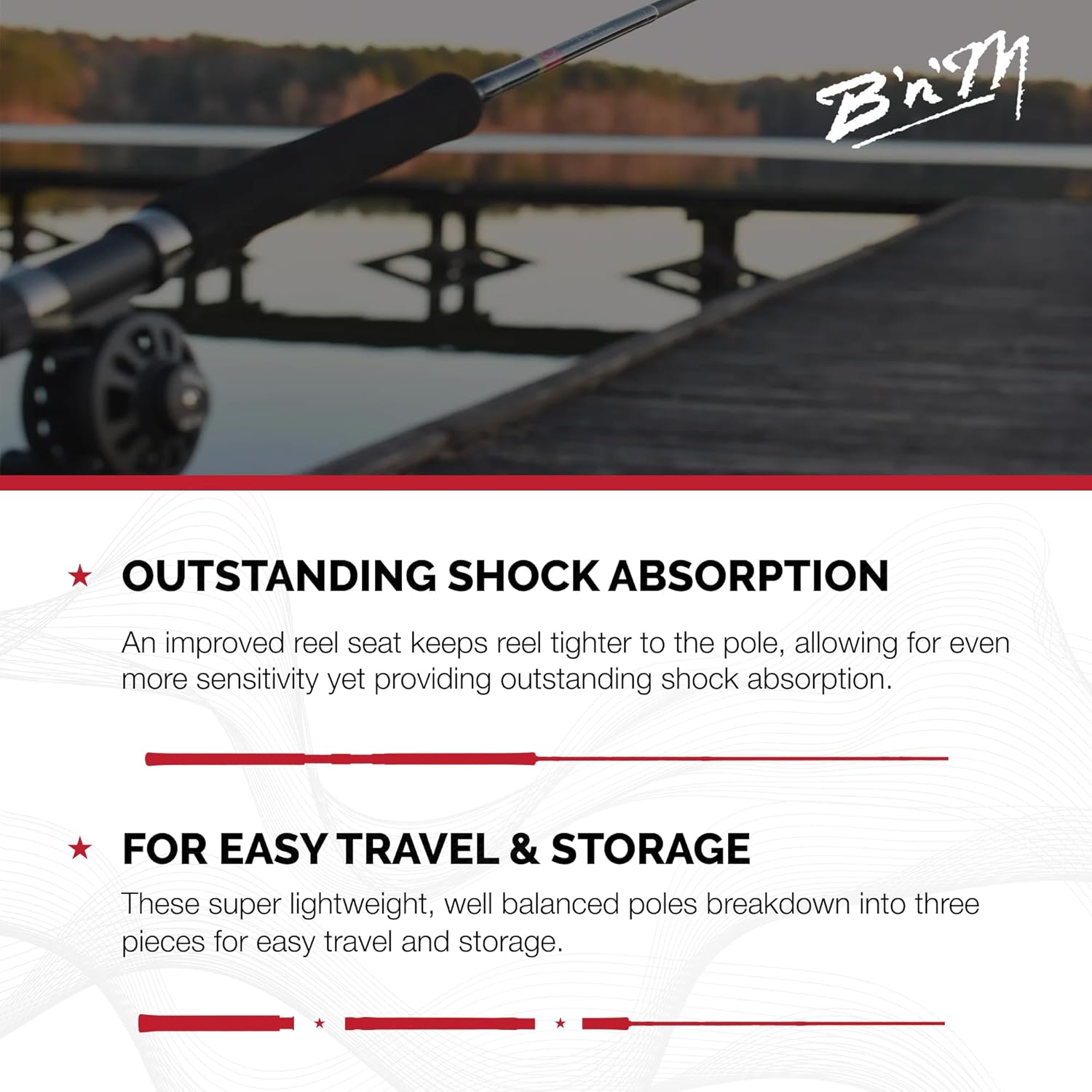 B'n'M Pro Staff Trolling Rod (3-Piece)