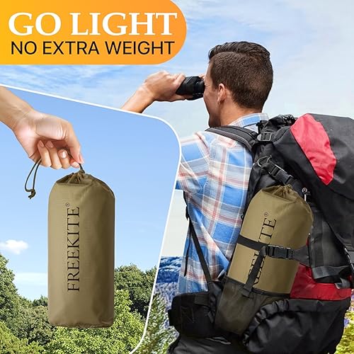 Miniatura 7 de Tienda de campaña de lona portátil multifuncional para mochileros, tela resistente al desgarro, lona para lluvia, refugio ligero e impermeable (lona