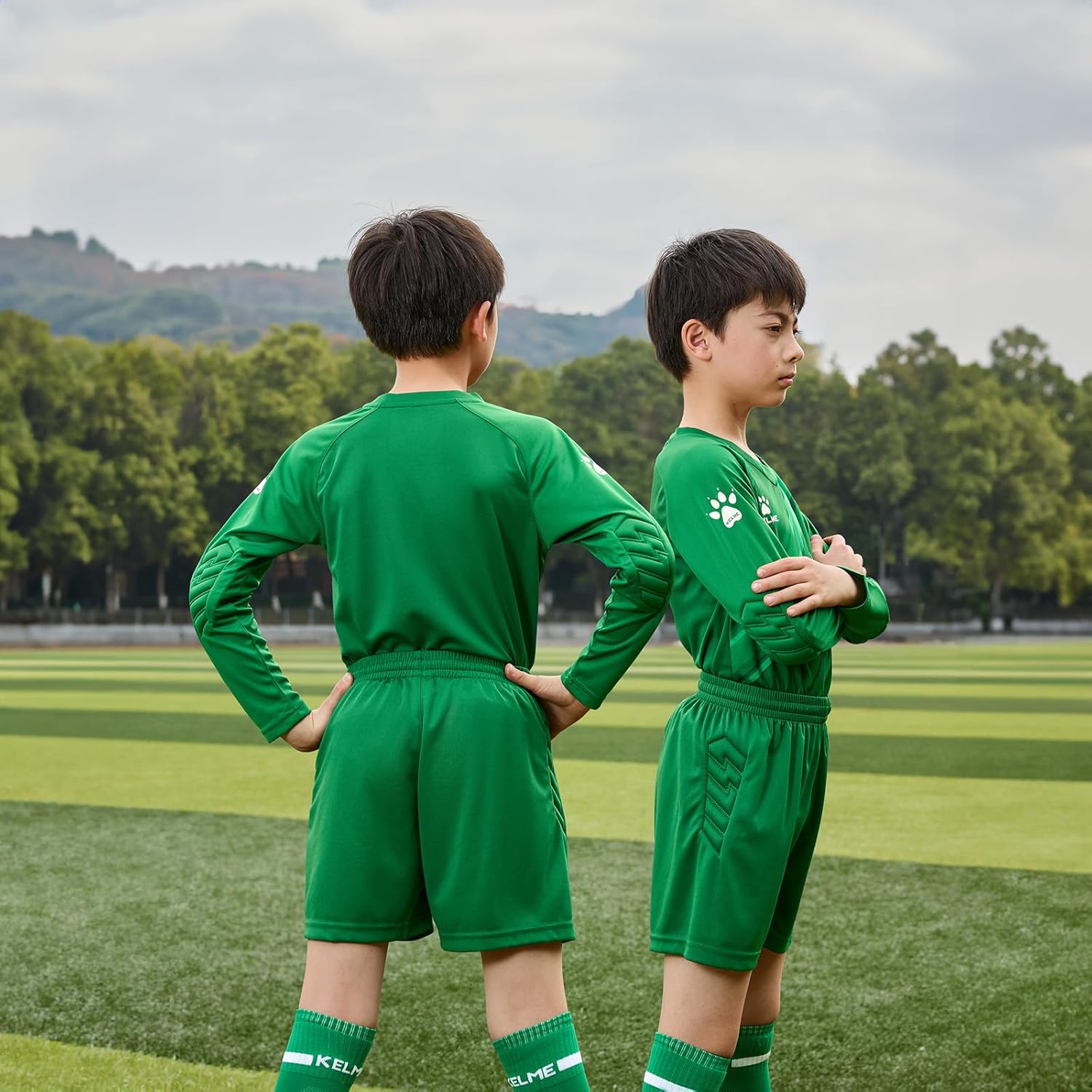 KELME Kids Padded Goalie Shirt,Youth Goalkeeper Jersey,Long Sleeve Soccer Football Training Uniform - Image 5