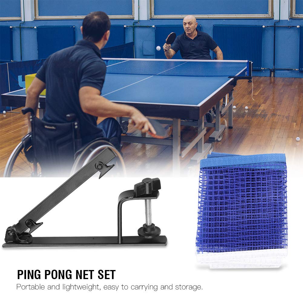 Mrisata Net Net Clamp 22×14×5 Portable Table Tennis Net with Metal Clamp Posts Set Accessory