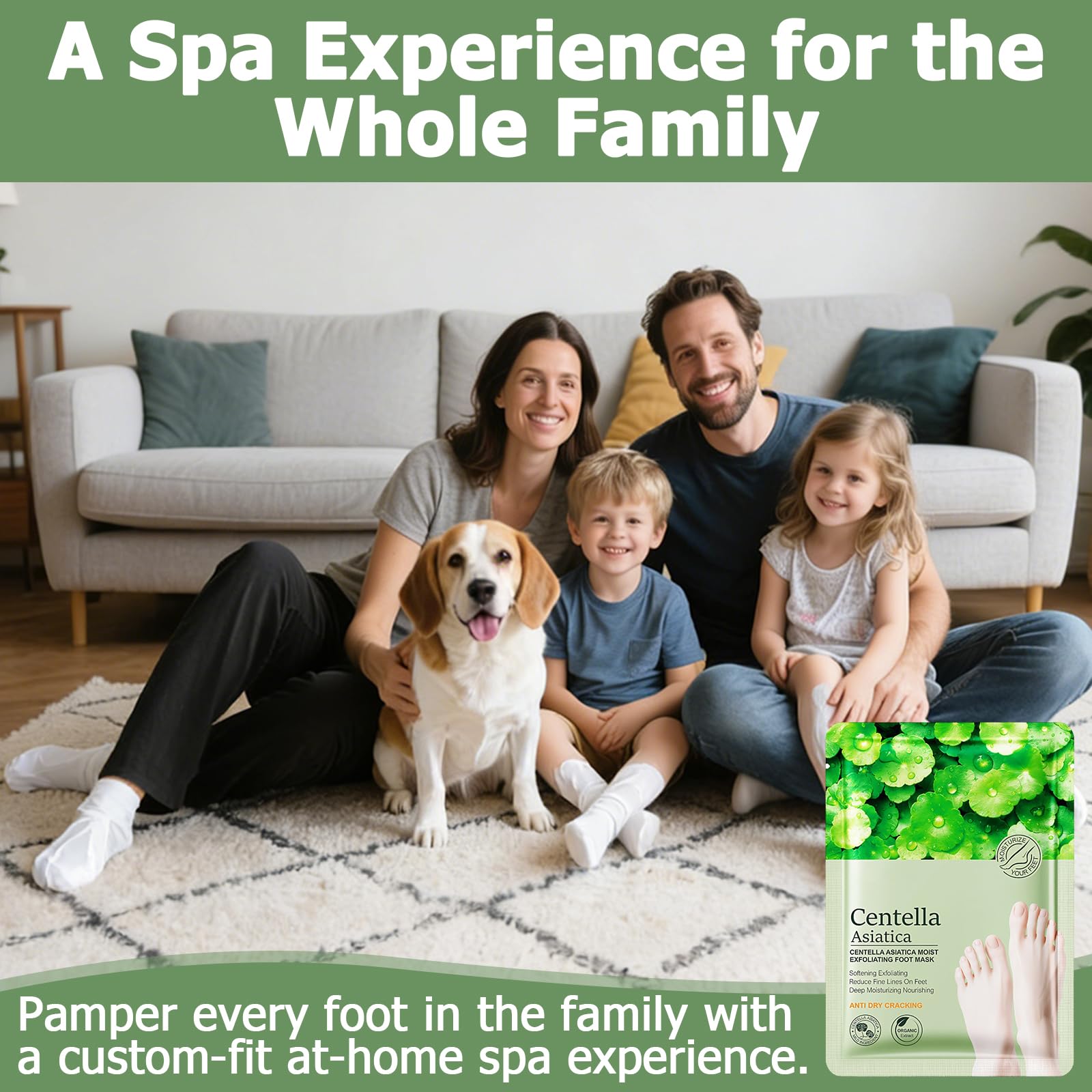 4 Paires De Masque Pieds Peeling Exfoliant, Peeling Pied, Masque Pieds Très Secs Et Abîmés Riches En Centella Asiatica, Nourrissant En Profondeur, Soin Doux, Convient Aux Hommes Et Aux Femmes
