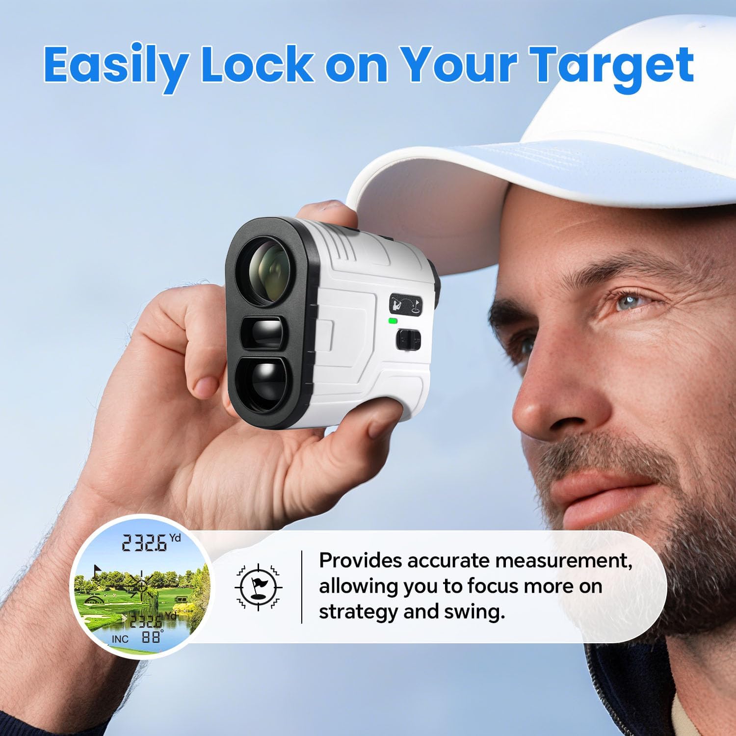 1200Yards Range Finder Golf with Slope, 7X Magnification Range Finder, Lightweight Portable Rechargeable Rangefinder, Flag Lock Vibration, Switch for Legal, Range Finders for Hunt/Golf Accessory - Image 5