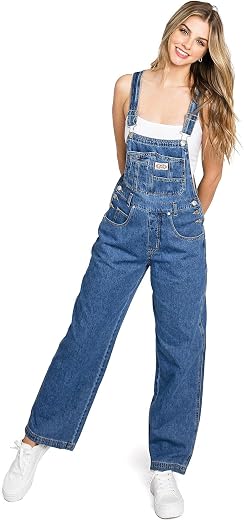 Lana Roux 90s Retro Dungaree Utility Denim Twill Jumpsuit Overalls