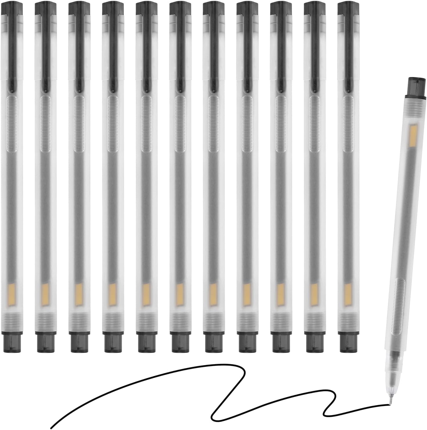 M&G Gel Pen Medium Point 0.38mm, 12 Pack Quick Dry Smooth Retractable Black Gel | UK - View #4