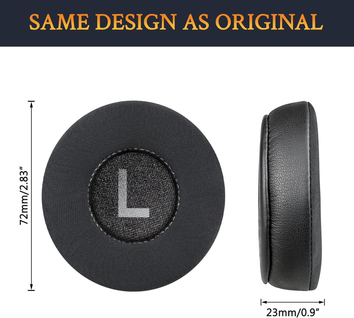 SOULWIT 70mm Earpads Replacement for Logitech Zone 300/Zone 301/Zone 305 Wireless Headphones, Ear Pads Cushions with Ice Silk Fabric, Noise Isolation Foam - Zone 300 CG Black image 4