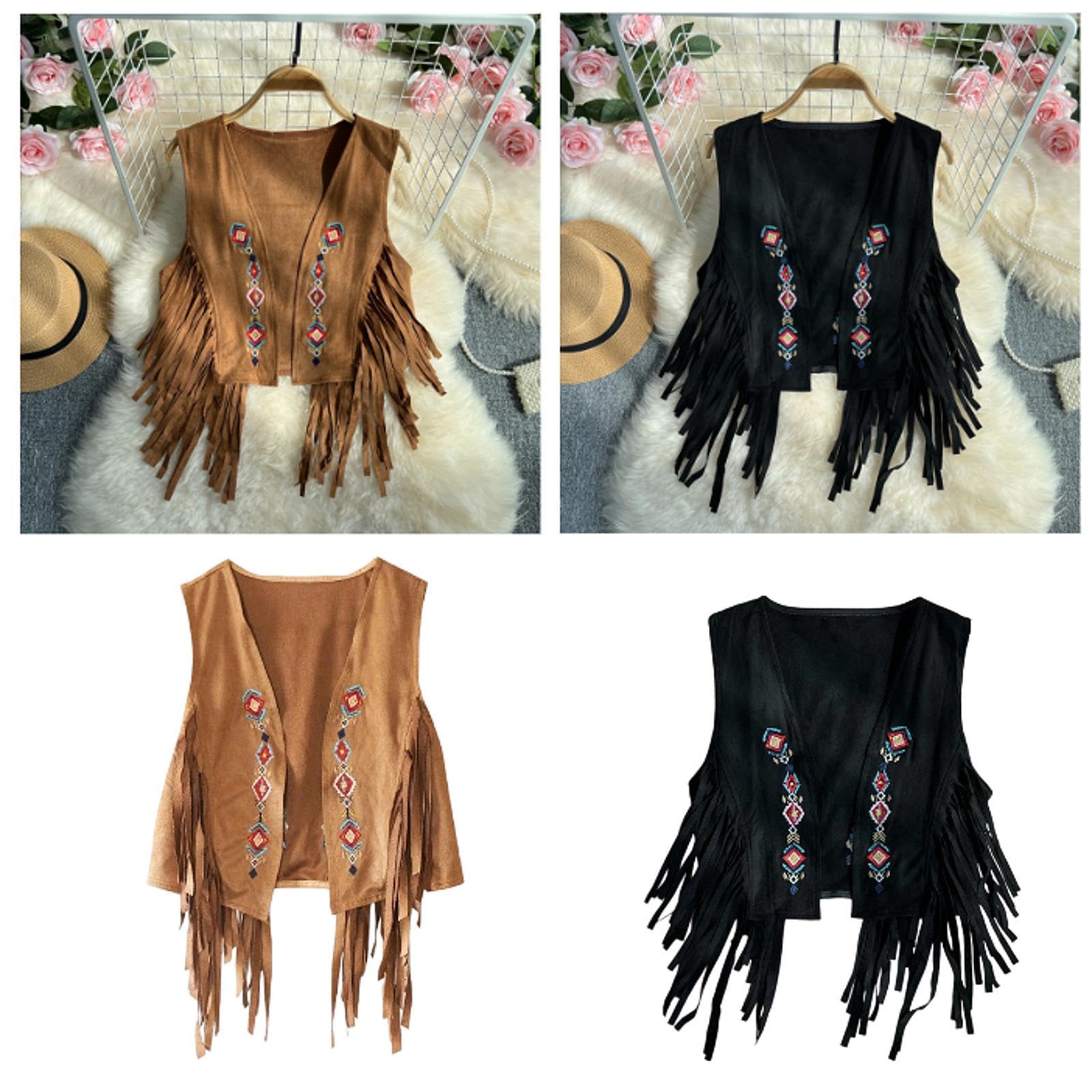 Snappsy 70S Hippie Suede Fringe Jacket Home Cowgirl Western Outfit Women Fringe Brown|Clothing Shoes & Accessories | Womens Clothing |Coats & Jackets|1Women Frin-image-34