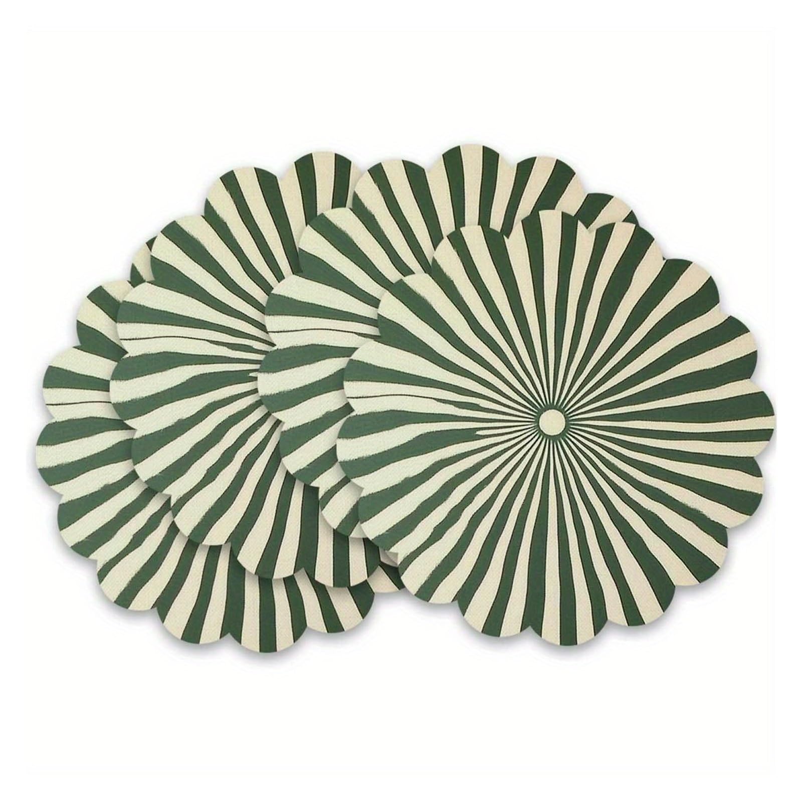 Napperons verts ronds à motif floral : l'élégance durable d'une table soignée