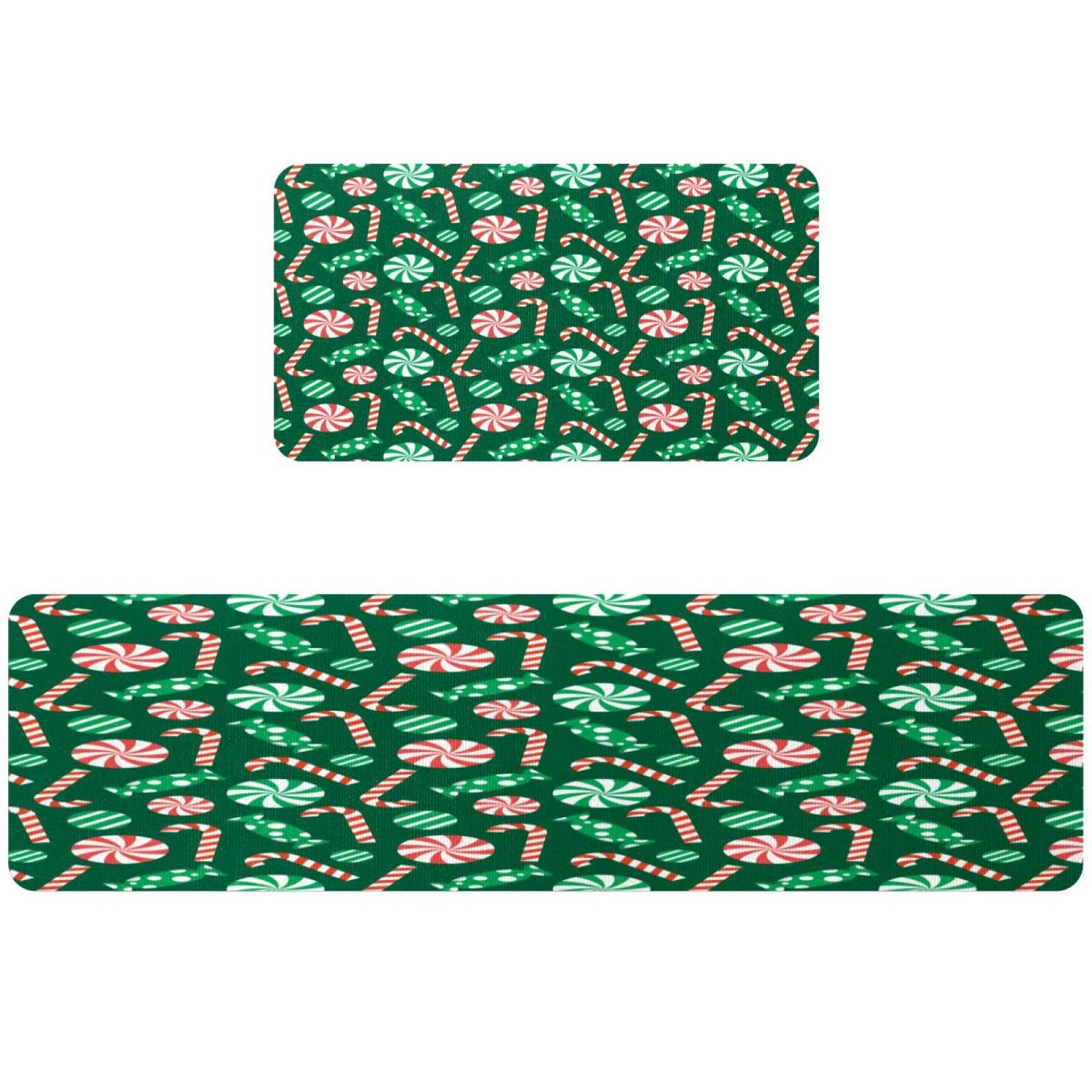 Tapis de cuisine antidérapants lot de 2 lavables et absorbants vert pour buanderie