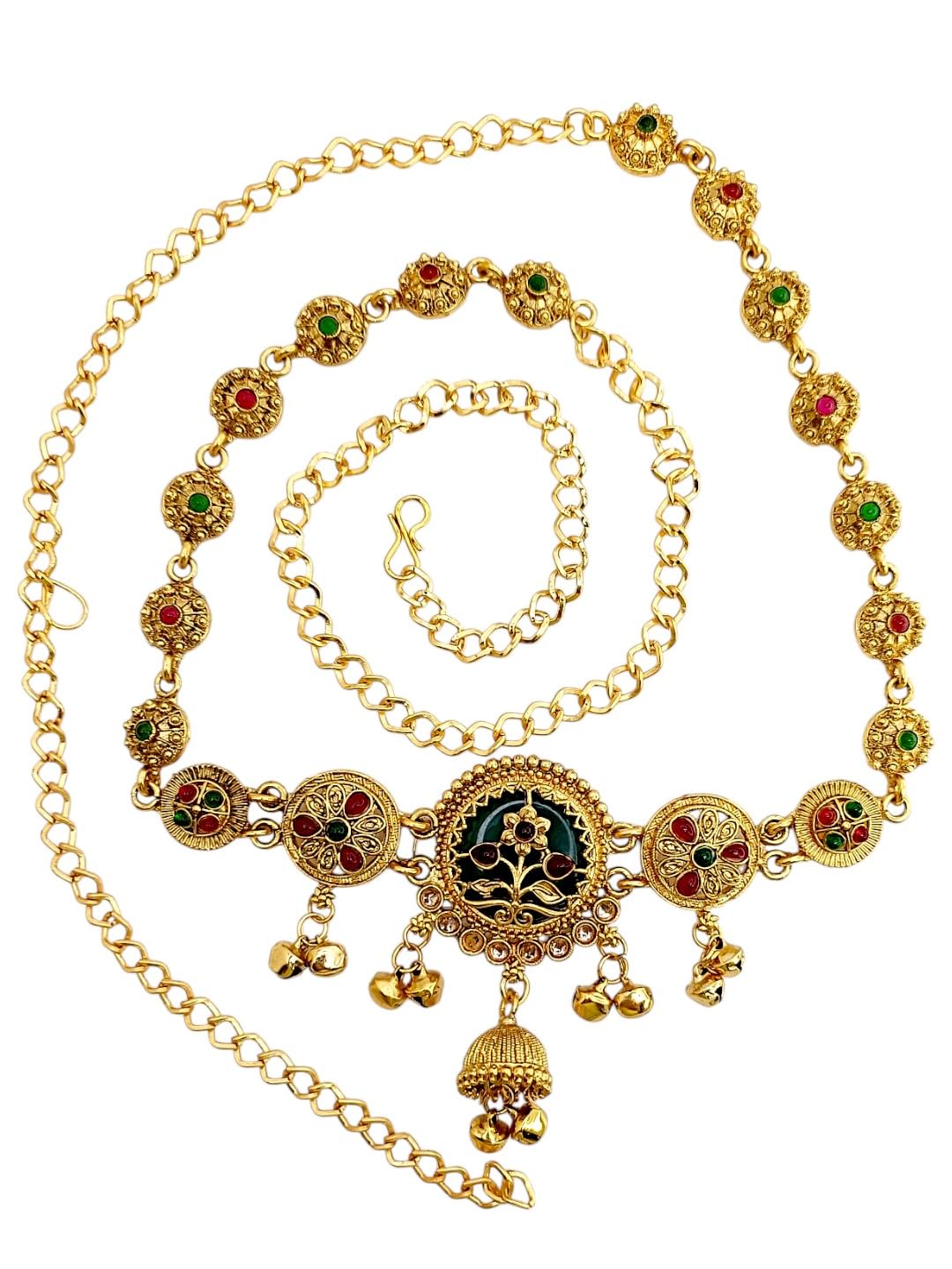 9blings Gold Plated Heritage Meenakari Waist Chain Kamarbandh For Women and Girls-picture-30