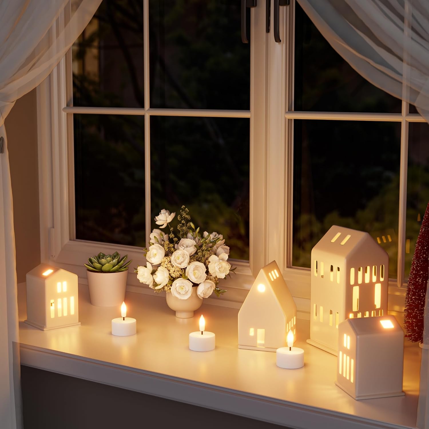 Kimjo Rechargeable Flameless Tea Lights Candles with Remote Timer, Battery Operated LED Tealight Candles with Charging Base, Flickering Votive Candles for Wedding Halloween Christmas Decor 6Pcs