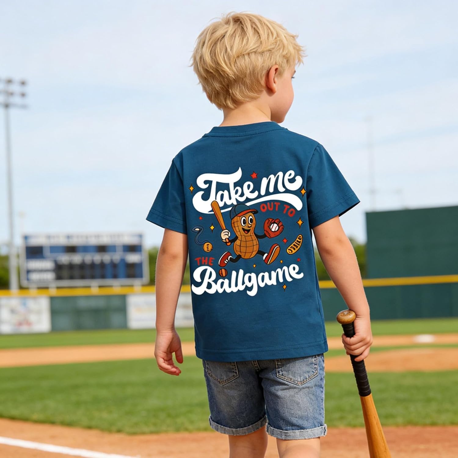 CM C&M WODRO Baseball Shirt for Toddler Boy Girl Take Me Out to The Ballgame T-Shirt Kids Funny Game Day Outfit Summer Tops