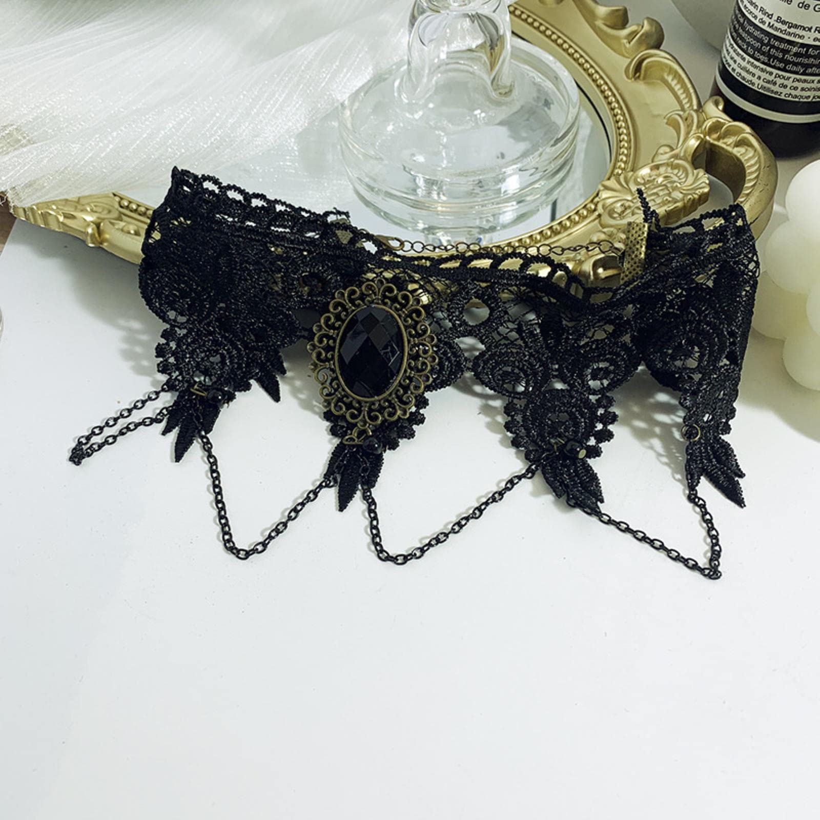 Mode Gothic Choker Ketting Vintage Tattoo Kwastje Punk Stijl Kant Hanger Bruiloft Sieraden Dames Valse Kraagoverzicht