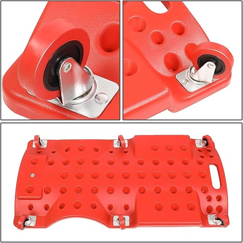 Miniatura 35 de DNA MOTORING Enredadera de plástico de perfil bajo de 40 pulgadas con reposacabezas acolchado, bandejas de herramientas y 6 ruedas, verde