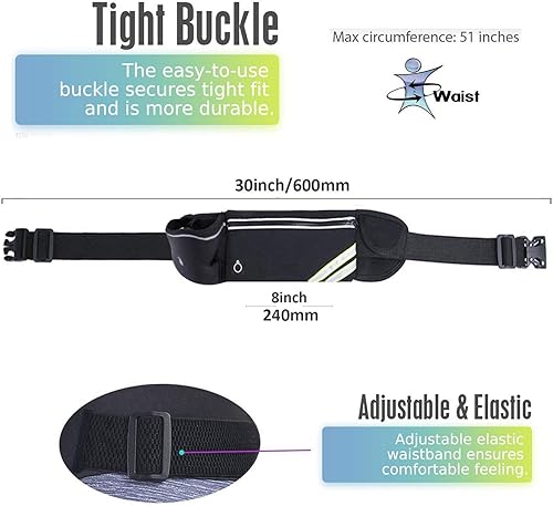 Miniatura 3 de Riñonera impermeable para correr y botella de agua, bolsa deportiva para hombres y mujeres, bolsa de cintura para corredores, soporte de teléfono