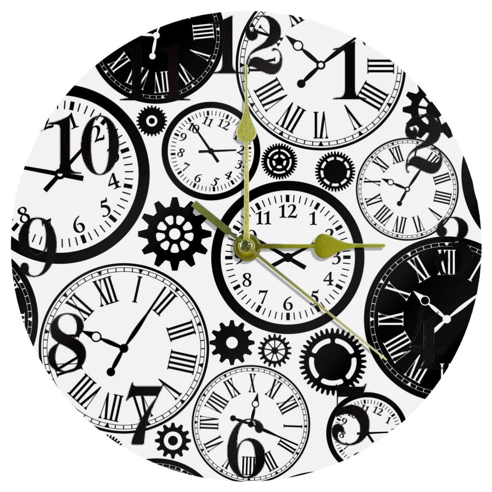 Horloge murale à quartz silencieuse et sans tic-tac pour salon