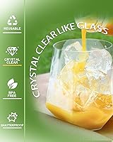 Vista 5 de 40 Pack Vasos de Plástico sin Tallo para Vino, Cóctel, Whisky, Champán, Copas de 12 Oz Desechables Transparentes Irrompibles para Fiestas, Bares