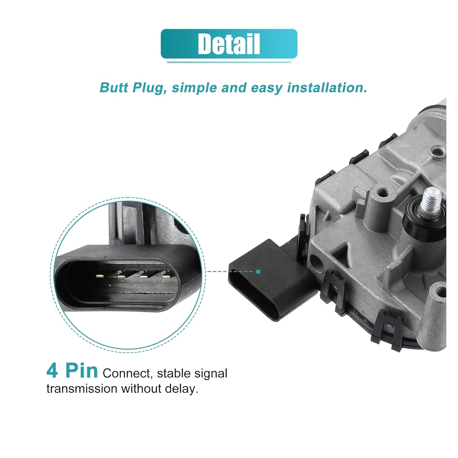 Windshield Wiper Motor Compatible with VW Jetta 2011-2015 6R1955119A 5C6-955-113A