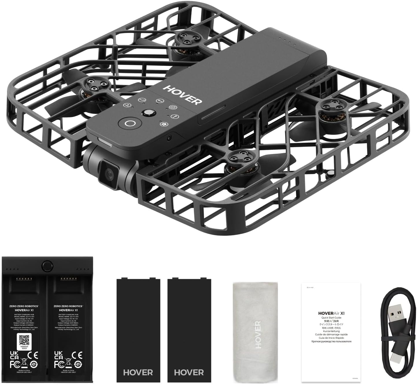 X1 Drone with Camera, Follow-me Drone with Self-Flying Mode, Foldable Mini Drone with HDR Video Capture, Palm Takeoff, Intelligent Flight Paths, Hands-Free Control Black (Combo Plus)