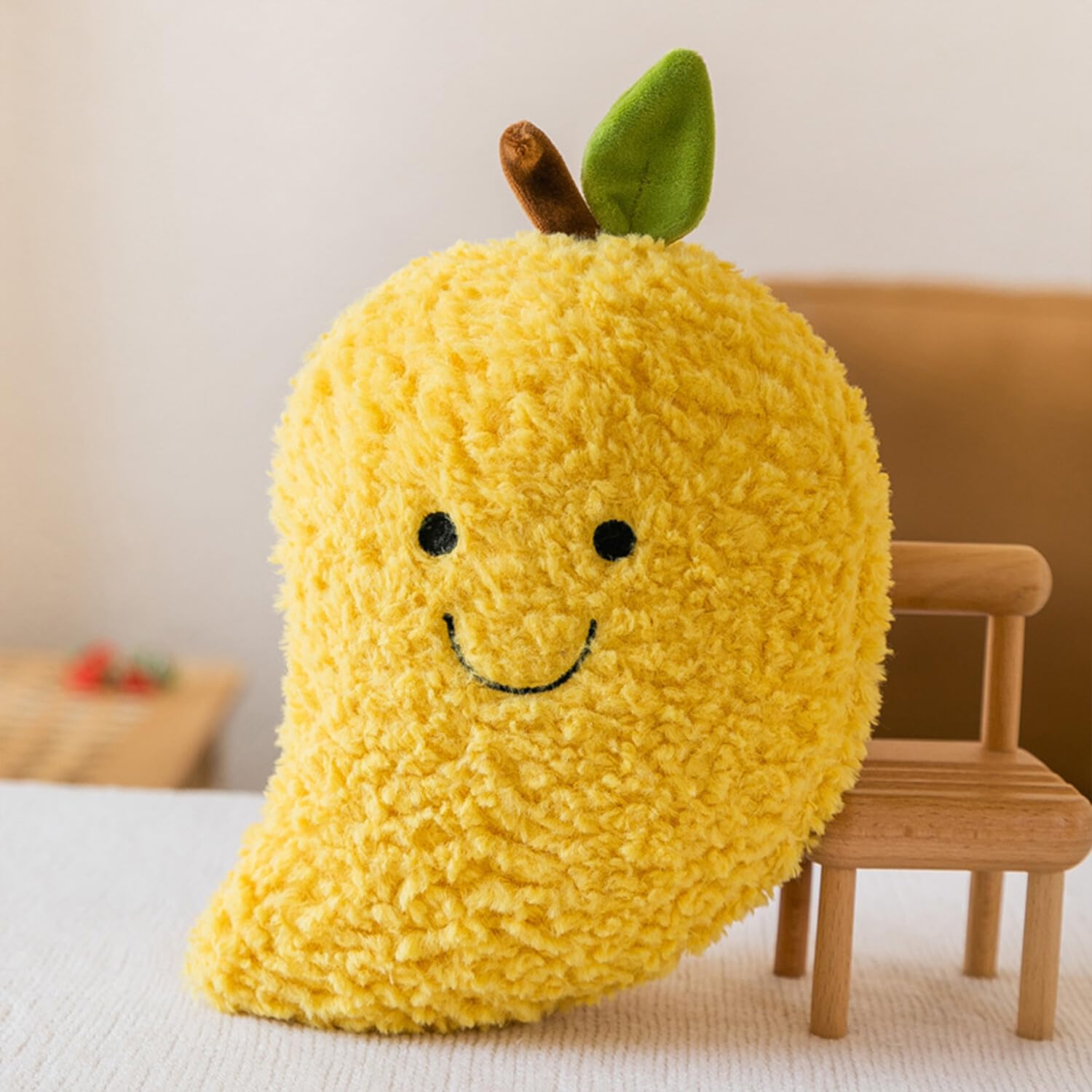 E-ALLDIR Mango Fruit Stuffed Plush Toy, Plush Pillow Cuddly Fruit, Mango Soft Toy, Colorful Cute Mango Fruit Stuffed