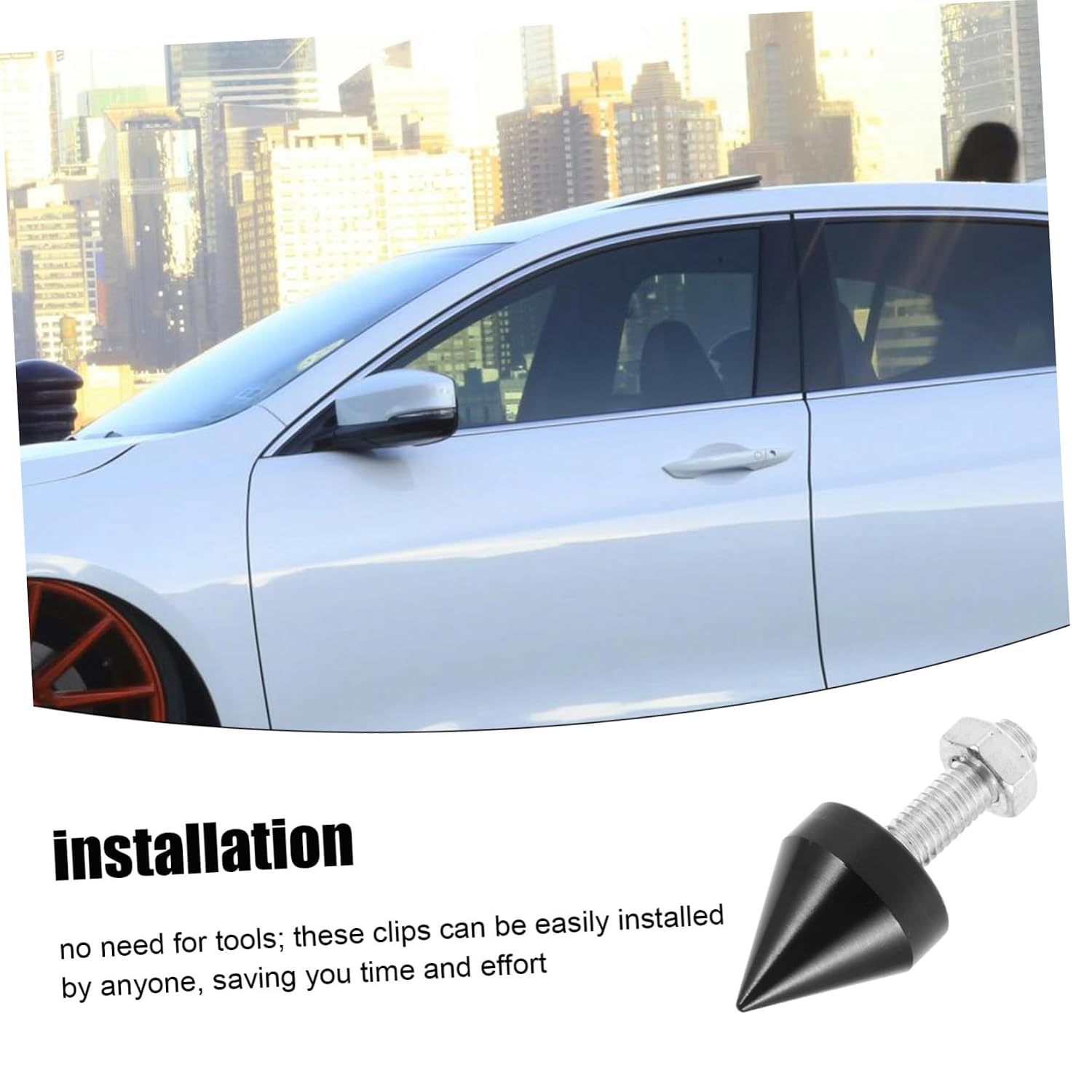 Ciieeo 1set Car License Plate Fasteners Security Screws Kit for Front Rear Mounting and License Plate Hardware Includes Strong Fastening Caps