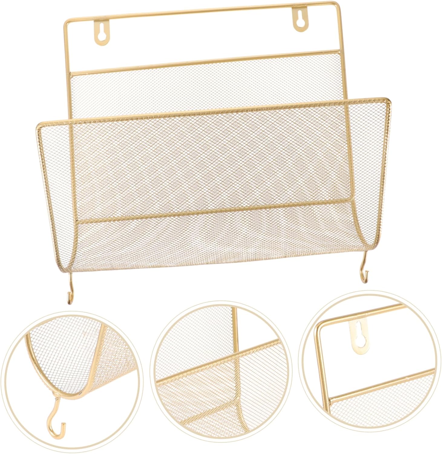 Uonlytech Wall Mounted Magazine Rack Sturdy Iron Art Book Shelf for Office Home Elegant Document Holder for Organizing Newspapers and Magazines