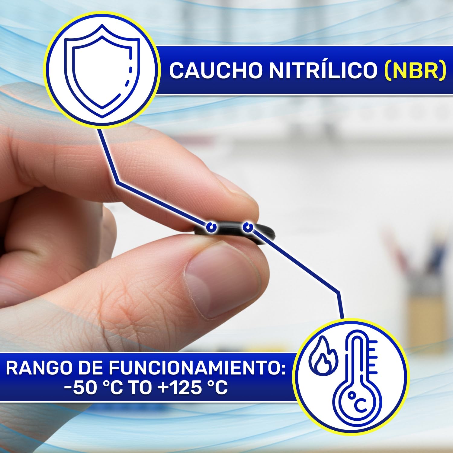 Juego de 225 Piezas Juntas Toricas de Goma NBR - Diámetro 3-22 mm, Rango -50°C a 125°C - MONTERAL