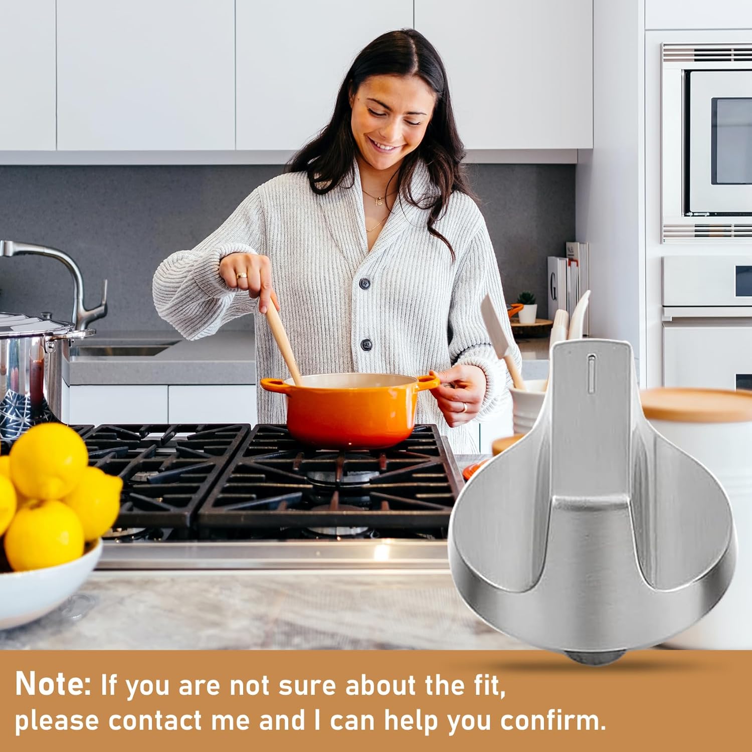 4 pcs W11418244 Range Knob Compatible with Whirlpool Gas Ranges WCE55US0, WCE77US0, WCE77US6, Replace W11130627 W11222054