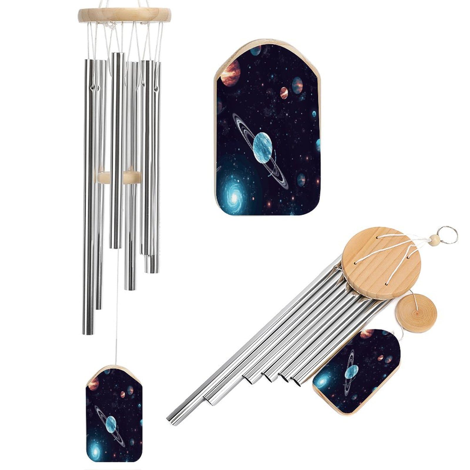 Fekiloot Style Galaxy Decor Tone Wind Chimes For Outside,Wind Bell With 6 Aluminum Alloy Tubes,Sympathy Wind Chime For Yard/Garden/Patio Decor