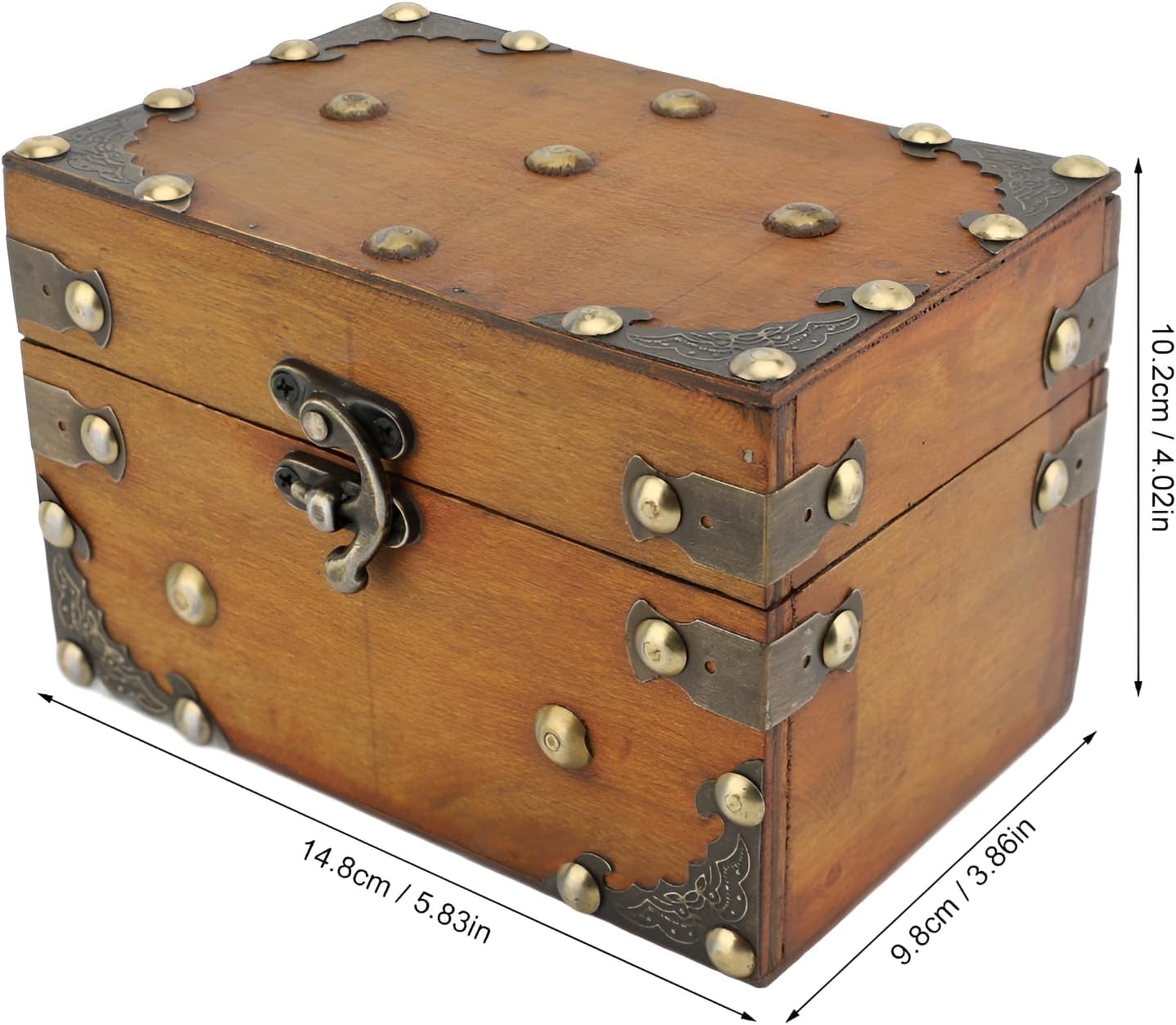 Vintage Jewelry Storage Box, Brown, 5.83 x 4.02 x 3.86 in image 2