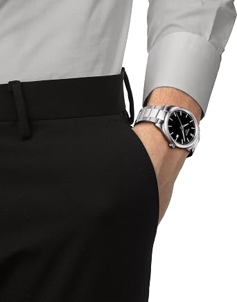 Tissot PR 100 40mm, Swiss Quartz Watch for Men, Stainless Steal Case, Black Dial, T1504101108100