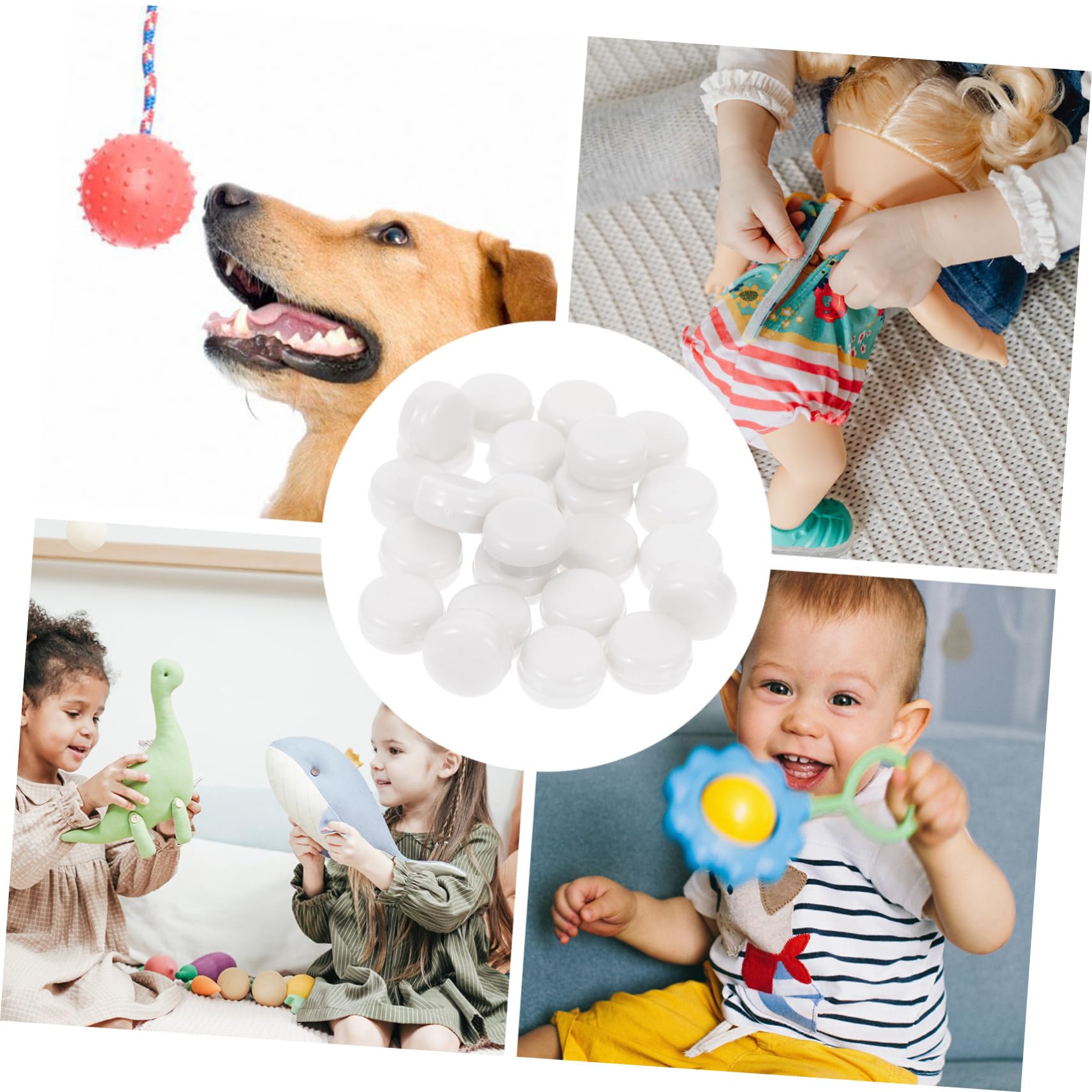 OSALADI 1set Plastic Rattle Boxes for Creative Bell Ring Accessories for Doll Repair and Pet Play Gentle Sound for Development and Tactile Learning 100pcs