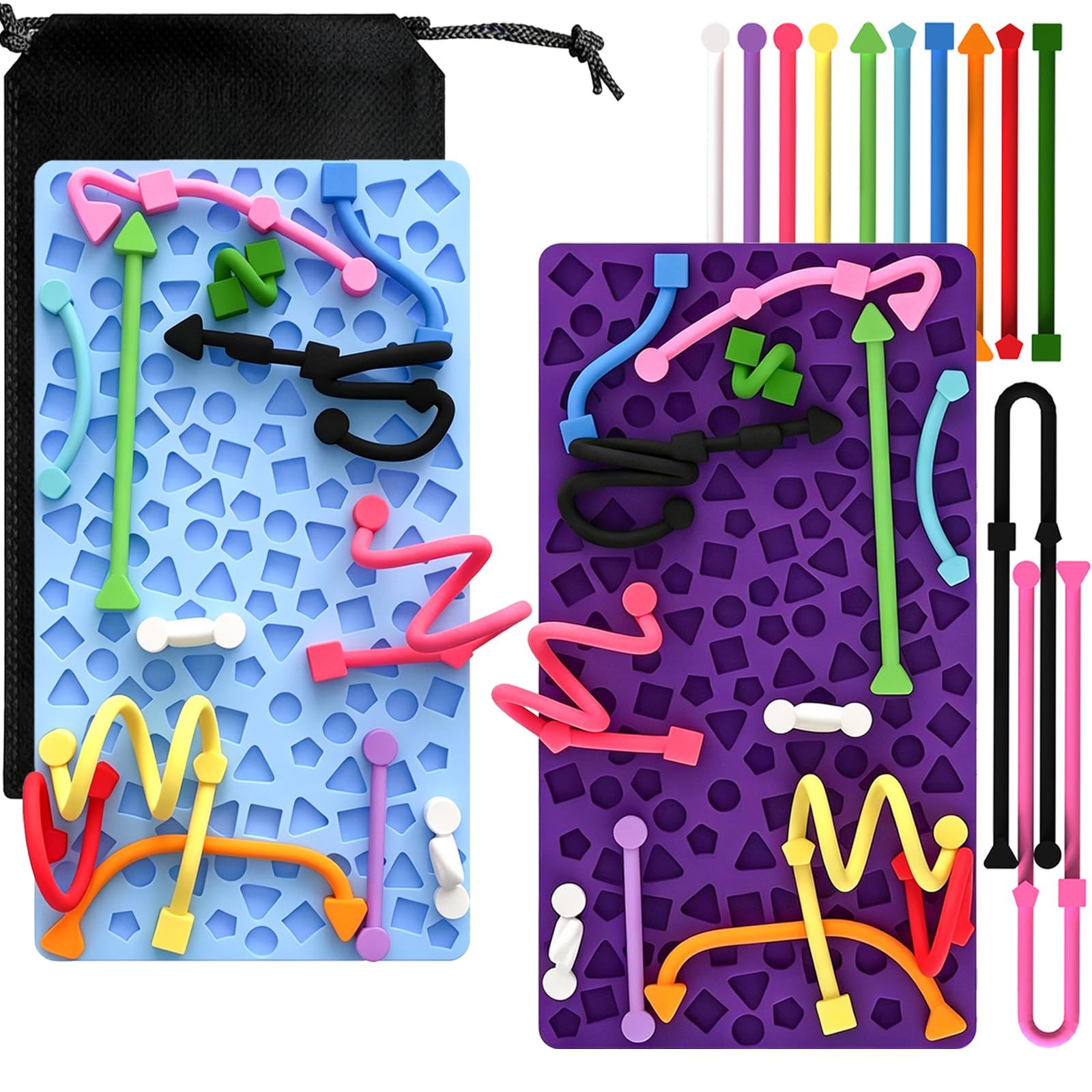 2 Pack Sensory Activity Boards, Sensory Fidget Toys for Stress Relief