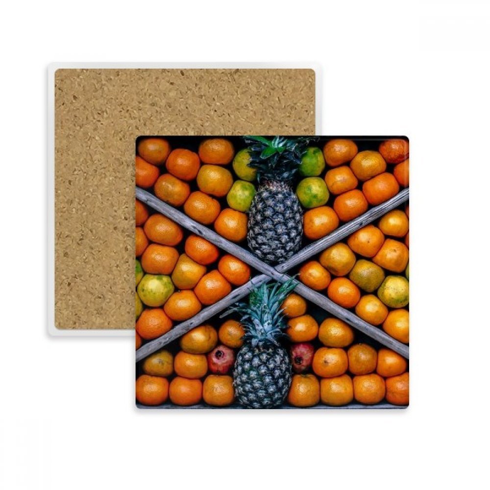 Coaster en pierre DIYthinker fruits frais pour tasse de table