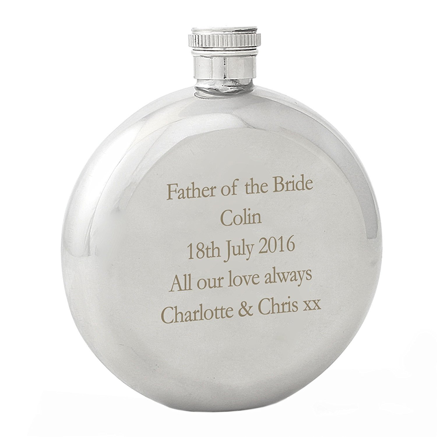 County Engraving Black 5Oz Round Hip Flask Best Man Usher Wedding Birthday Engraved