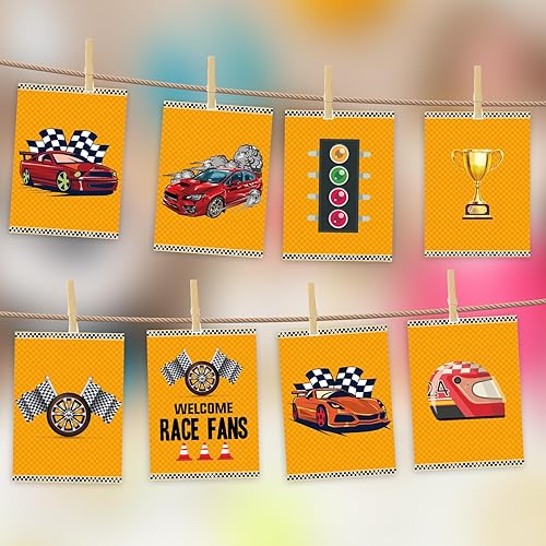 Miniatura 3 de 8 piezas de suministros de fiesta de cumpleaños de camiones monstruo grandes centros de mesa para fiestas temáticas de autos de carreras,