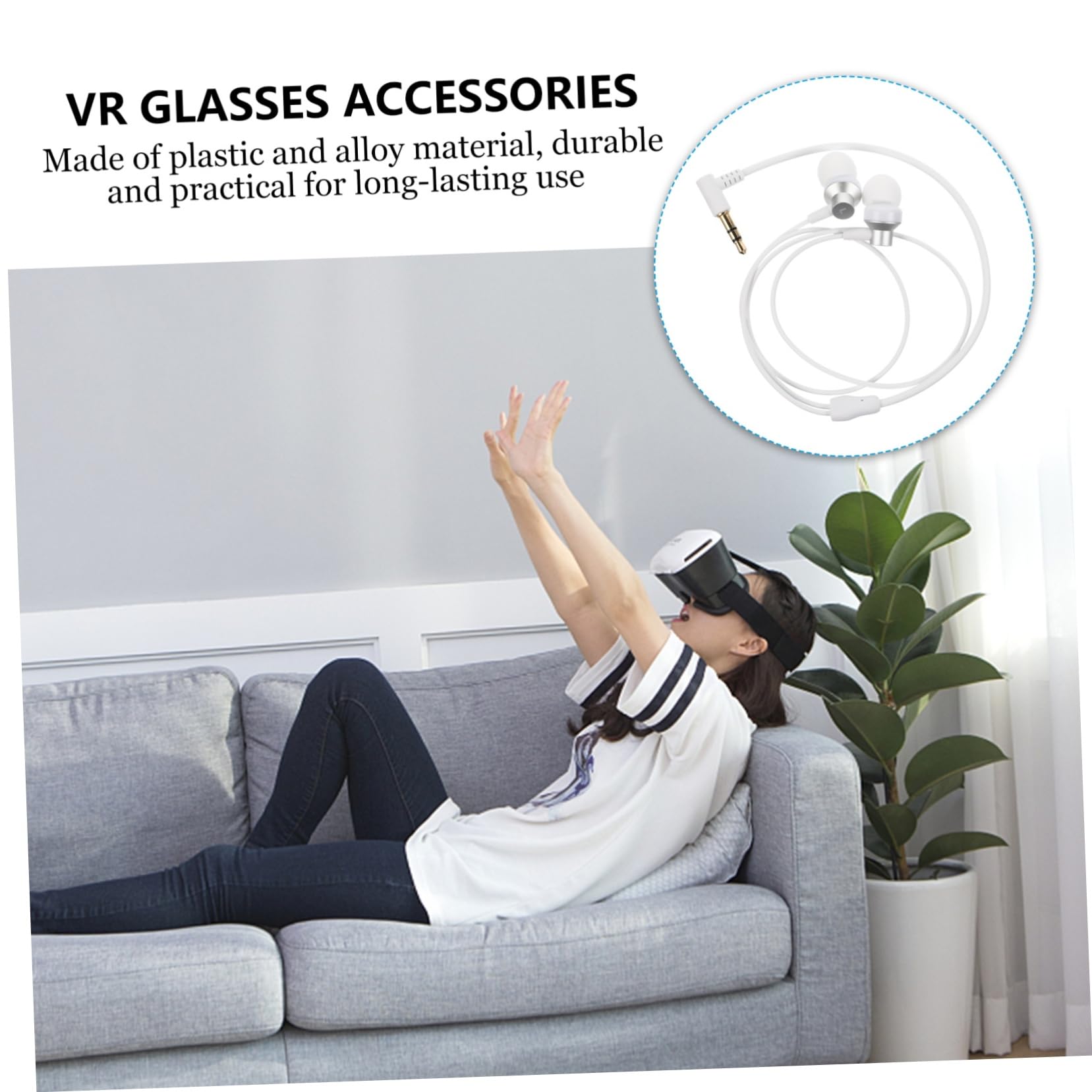 Artibetter 3piezas Auriculares in Ear para Gafas VR Diseño Práctico y Duradero Materiales Sonido Estéreo Accesorios Esenciales para Experiencias De Realidad Virtual