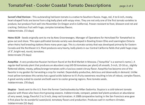 Miniatura 4 de TomatoFest - Colección de semillas de tomate tradicionales orgánicas de la costa más fresca - Trifele negro japonés, polvo dorado, Altai de Sasha,