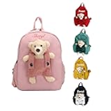KWCLTH Personalized Backpack with Plush Bear, Custom Name Embroidered School Bag, Personalized Gift for Back to School
