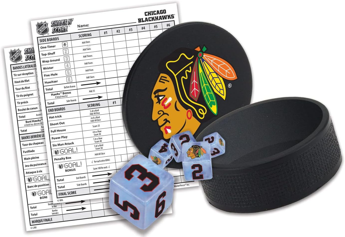 MasterPieces Game Day - NHL Chicago Blackhawks - Shake N' Score Dice Game