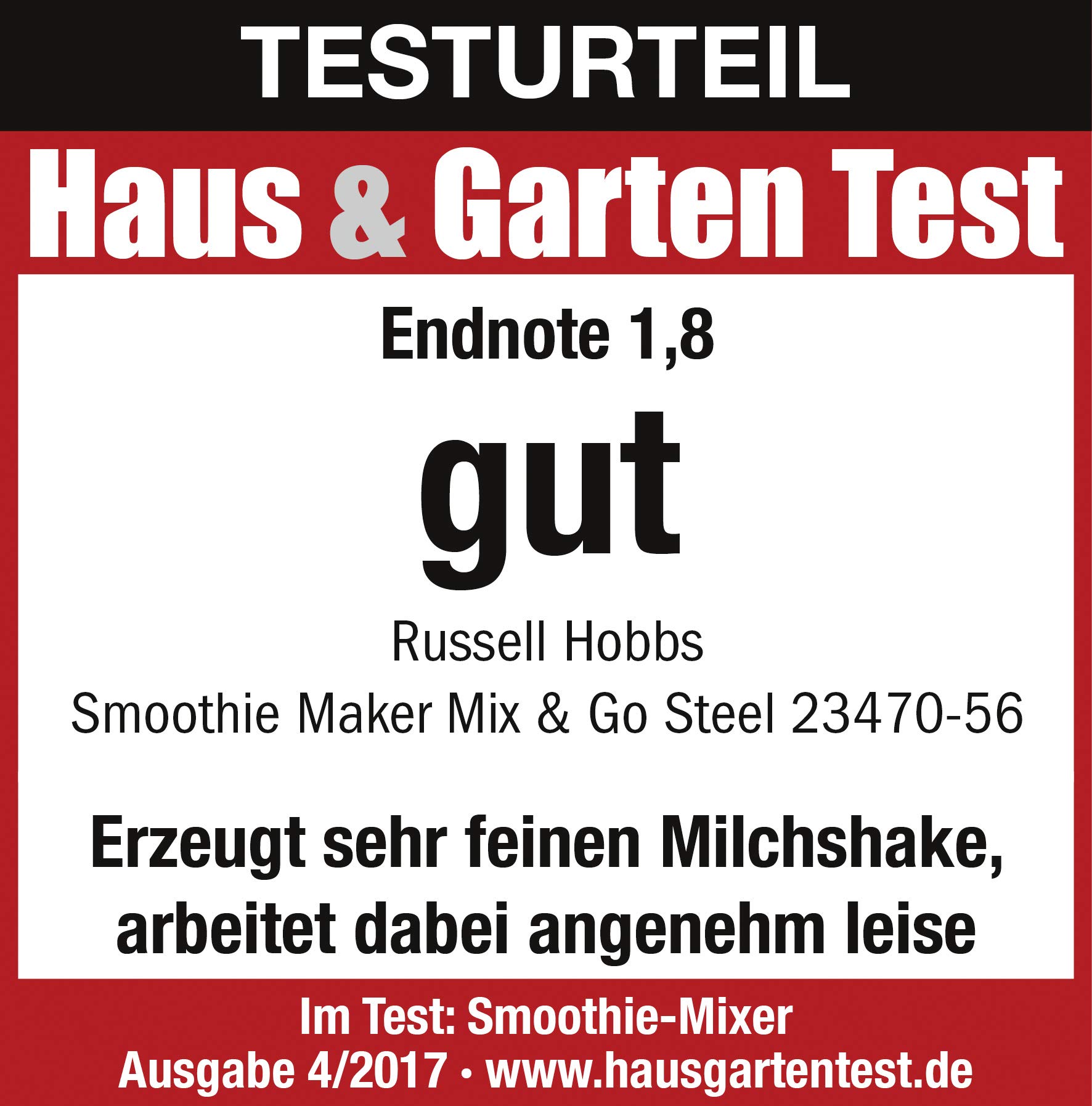Russell Hobbs Mixer - Standmixer & Smoothie Maker to go [23.500 U/min Power-Motor] inkl. 2x Mixbehälter 600ml (BPA-frei, spülmaschinen- & bruchfest inkl. Deckel) Zerkleinerer, Edelstahl, 23470-56