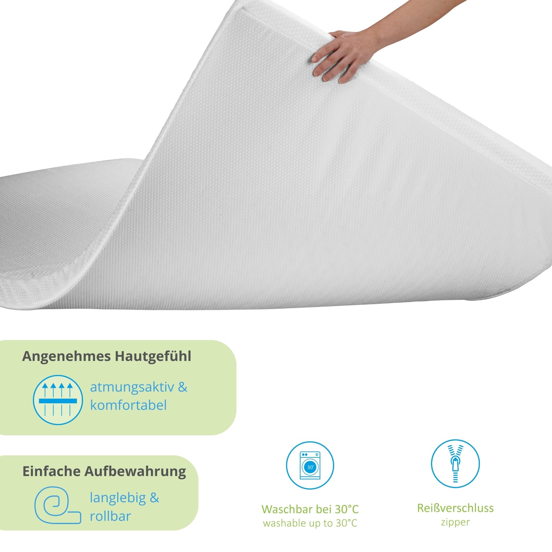 Bodyprotect Colchones Topper Duo 90 x 200 cm H2 H3, protector de colchón de espuma de gel y espuma fría, cubrecolchón para cama con somier, 7 cm