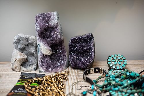 Miniatura 5 de Colección de piedras curativas, base de corte amatista de alta energía, cristal espiritual decorativo para meditación, chakra, decoraciones únicas,