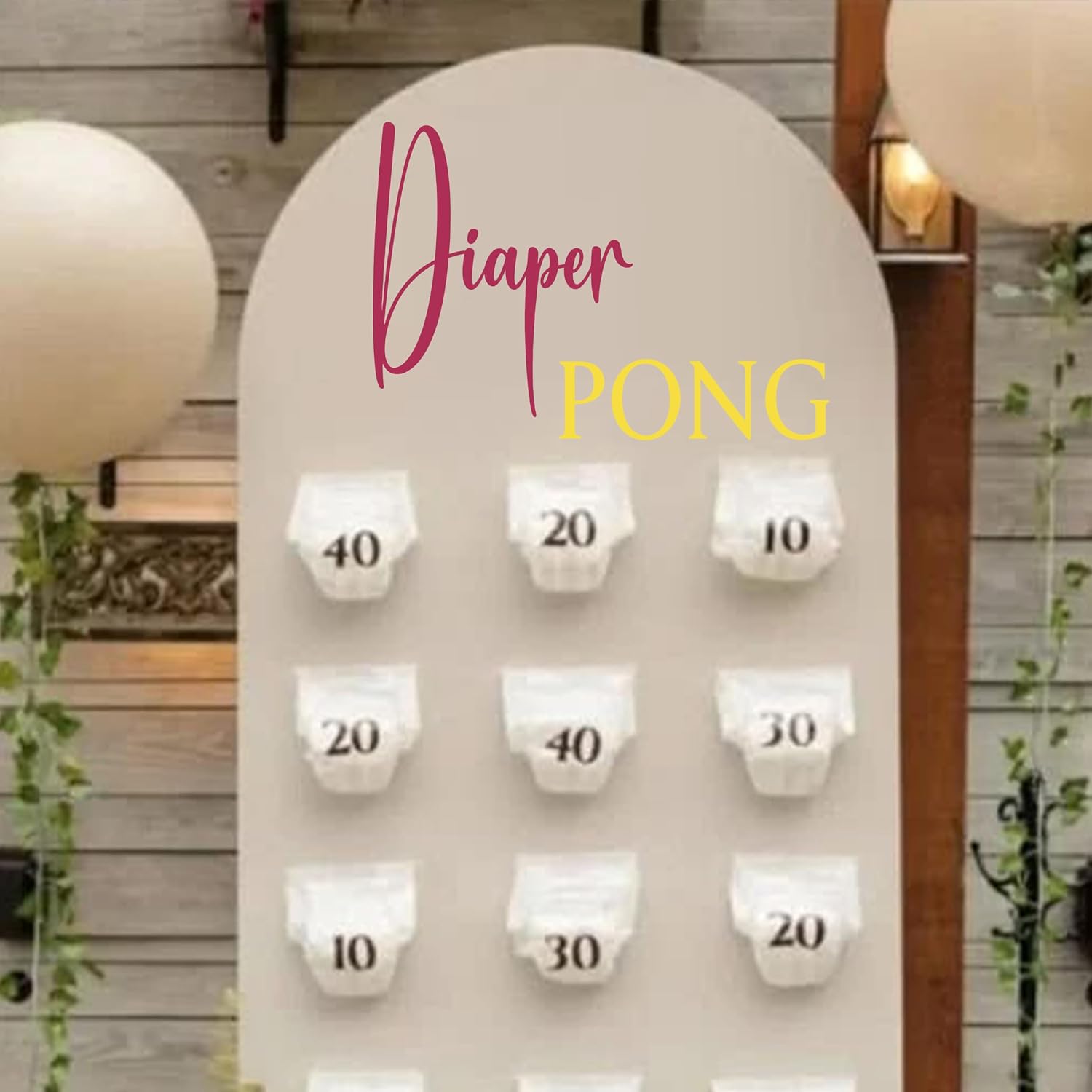 Diaper Pong Game Decal - Baby Shower Party Decoration,Diaper Pong Game Sign Wall Sticker,Gender Reveal Party Supplies (Diaper Decal)