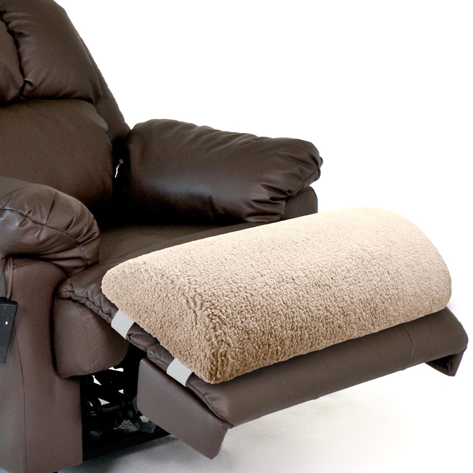 Wesiti Leg Pillows for Sleeping Sherpa Covered Foam Bolster Pillow Half Moon Foot Pillow Multi Purpose Recliner Leg Rest Cushion for Bed Chair Sofa Back Lumbar Support, 23 x 10 x 4 (Light Camel)