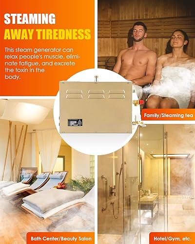 Miniatura 5 de CGOLDENWALL Sistema de ducha autodrenante comercial del sistema de ducha del generador de vapor de 5KW SPA 30 min a 12 horas con control táctil