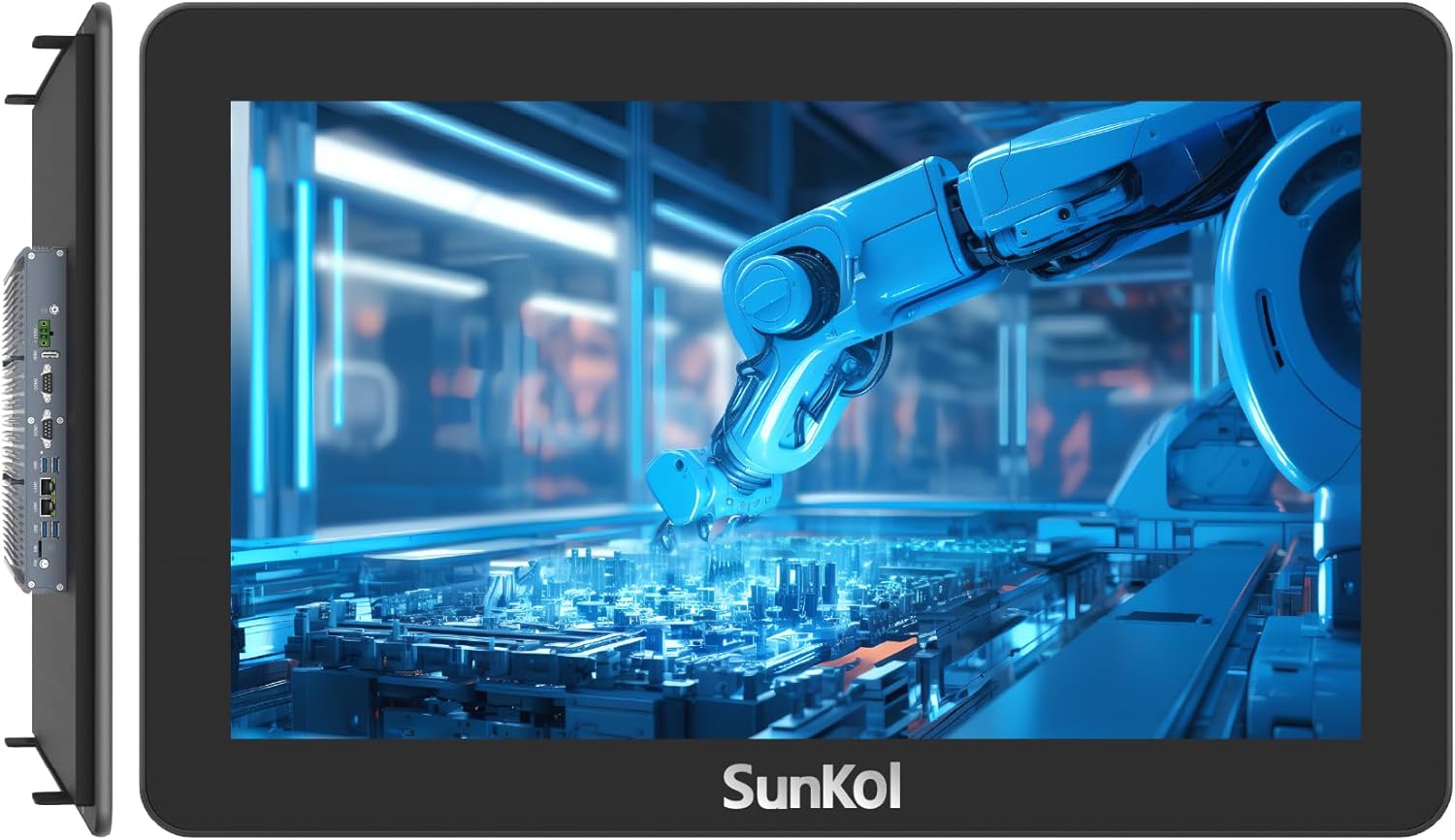 27″ Fanless Industrial Panel PC,16:9 Embedded 10 Point Touch PC,Win 11 IP65 All-in-One Computer,Auto Power-on,for Factory,Automation,Kiosk,Business (J6412, 16G RAM 512G SSD)
