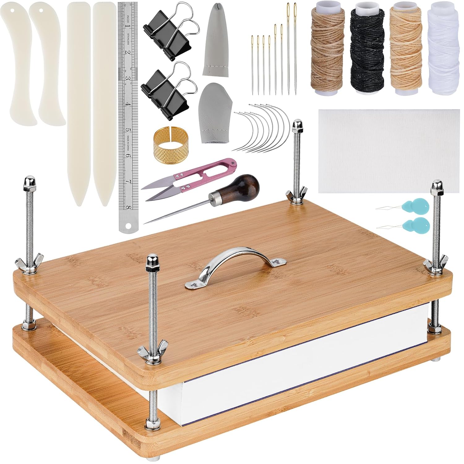 NiHome Book Press Binding Kit for Notebooks, Lesson Plans, Document Organization - Compact and Safe Bamboo Bookbinding Too... - Review, Price and Buying Guide